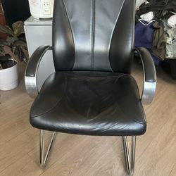 Black Leather Chair In Great Condition 