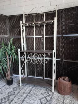 3-Tier 73in Wood and Metal Shelf
