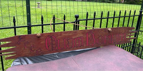 Vintage Wood Sign Ecce Quam Bonum Brotherhood College Frat Latin Handpainted 57”