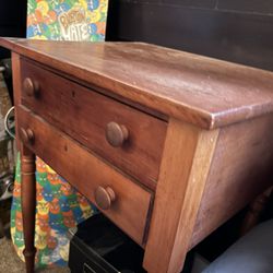 Antique Primitive 2 Drawer Table $200