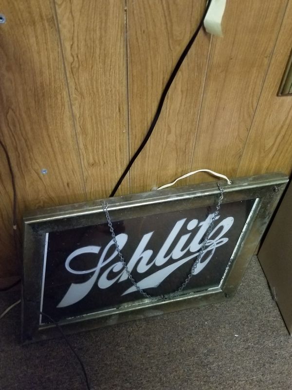 Schlitz Beer Sign Lighted Bar Vintage Reverse Glass For Schlitz Beer Sign Lighted Bar Vintage Reverse Glass For In Milwaukee Wi Offerup
