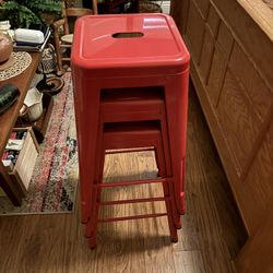 Metal 24” Red Stools 6 Pack 
