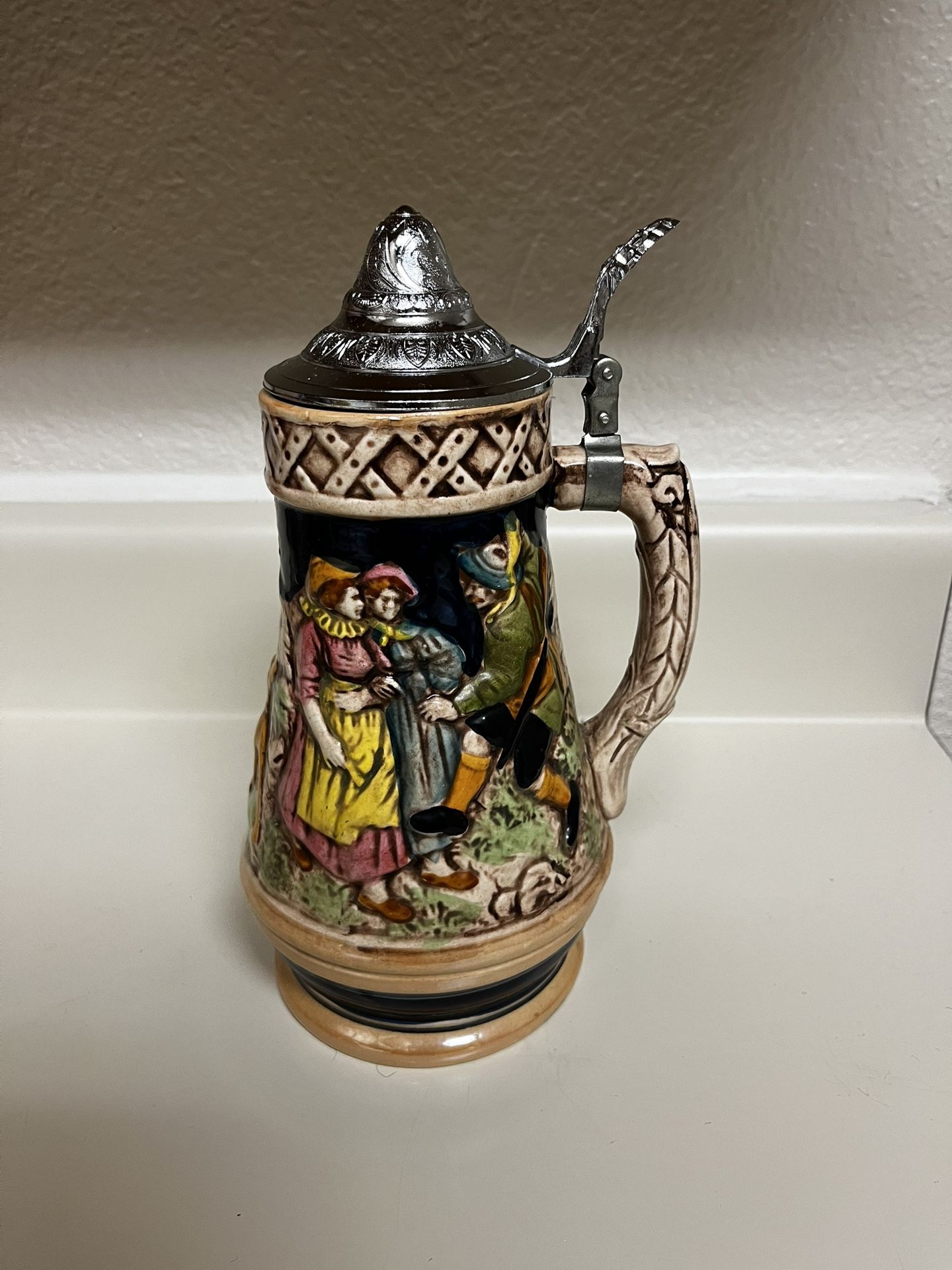 German Lidded Beer Stein Mug