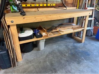 Wooden work bench 72”