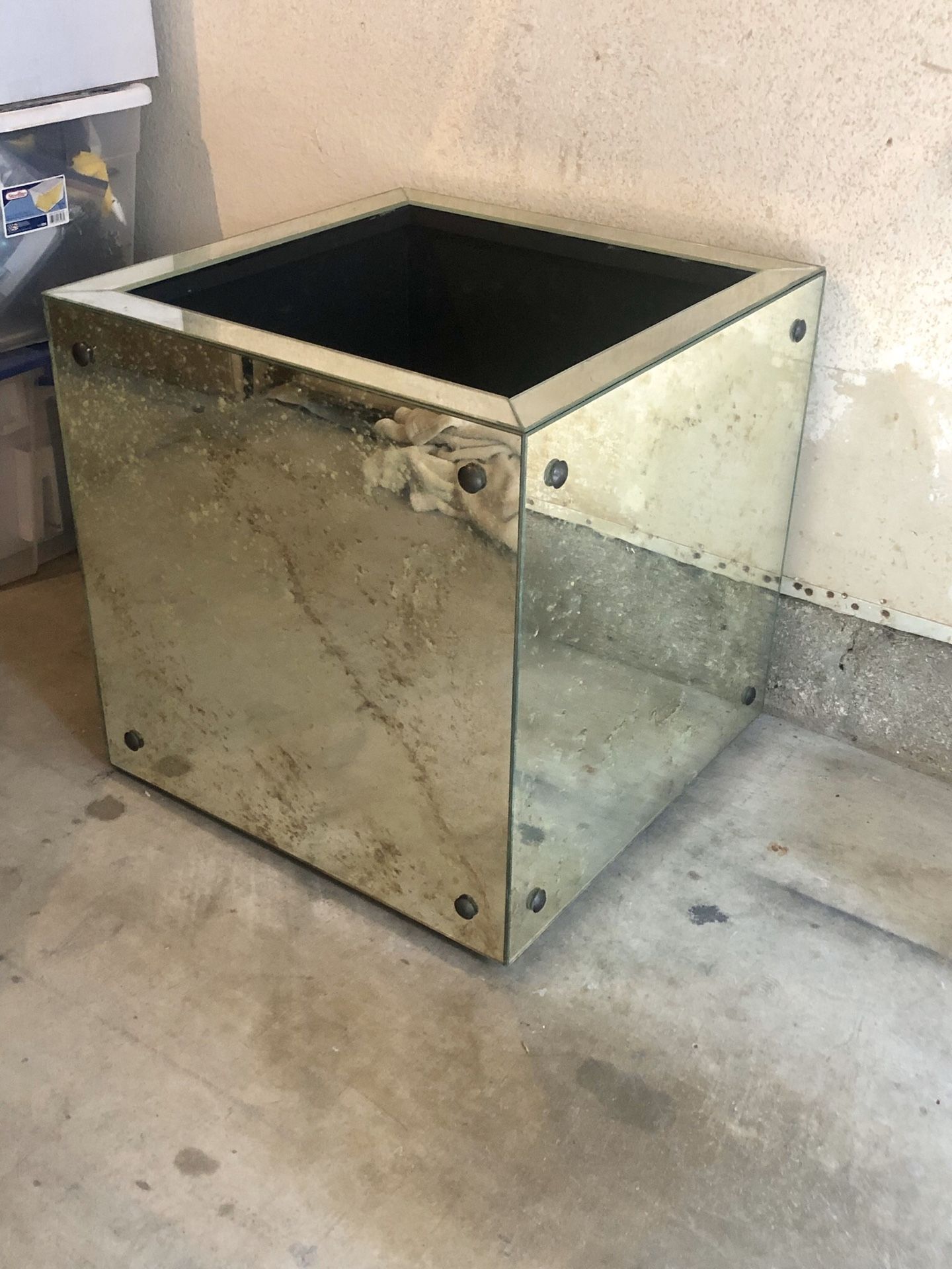 Large Antique Mirrored Planter Box