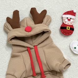 NEW! Christmas Dog Puppy 🐶 Apparel Coat Reindeer - Small Dog Breed 