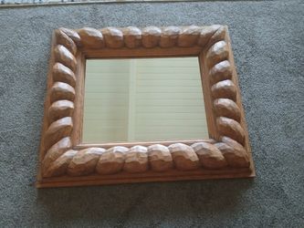 Rustic Hand-carved Mirror 