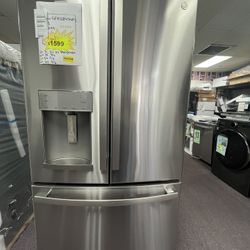 Refrigerator, 36’wide Stainless Steel, GE French Door Fridge Free Delivery 