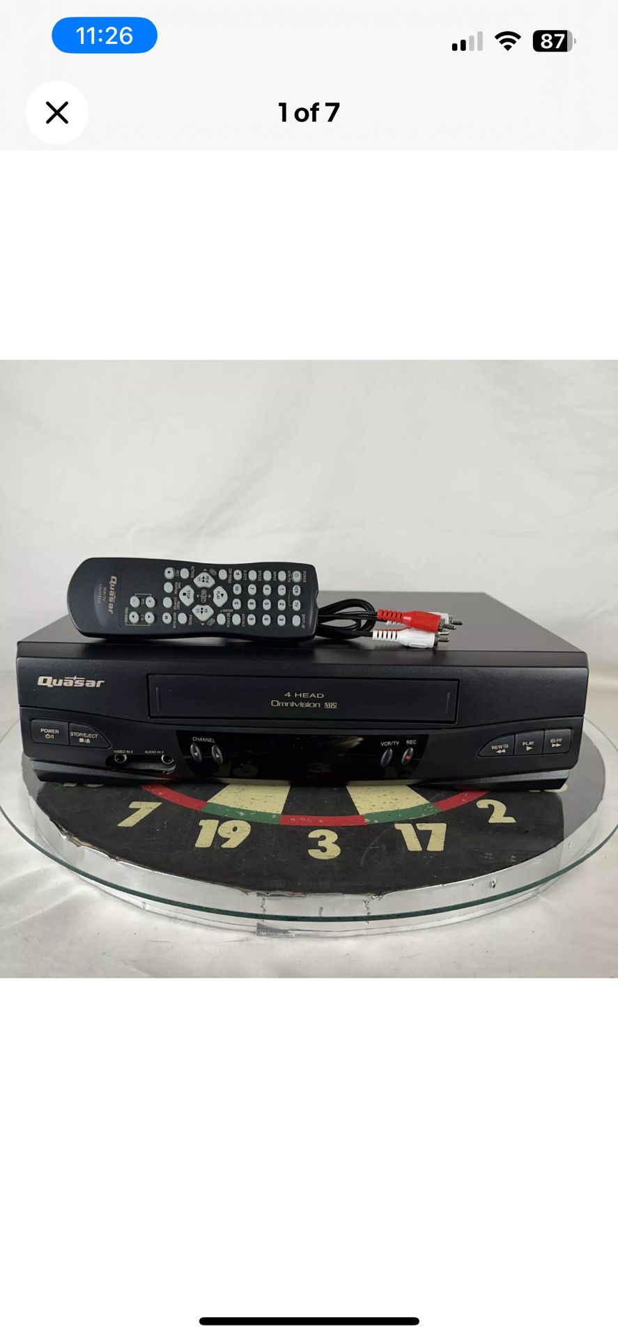 Quasar VHQ-41M 4-Head VHS VCR Cassette Tape Player Recorder W Remote - Tested