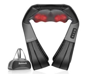 Neck Massager for Pain Relief Deep Tissue FSA Eligible Shiatsu Neck Back Massager with Heat HSA Massage Tools