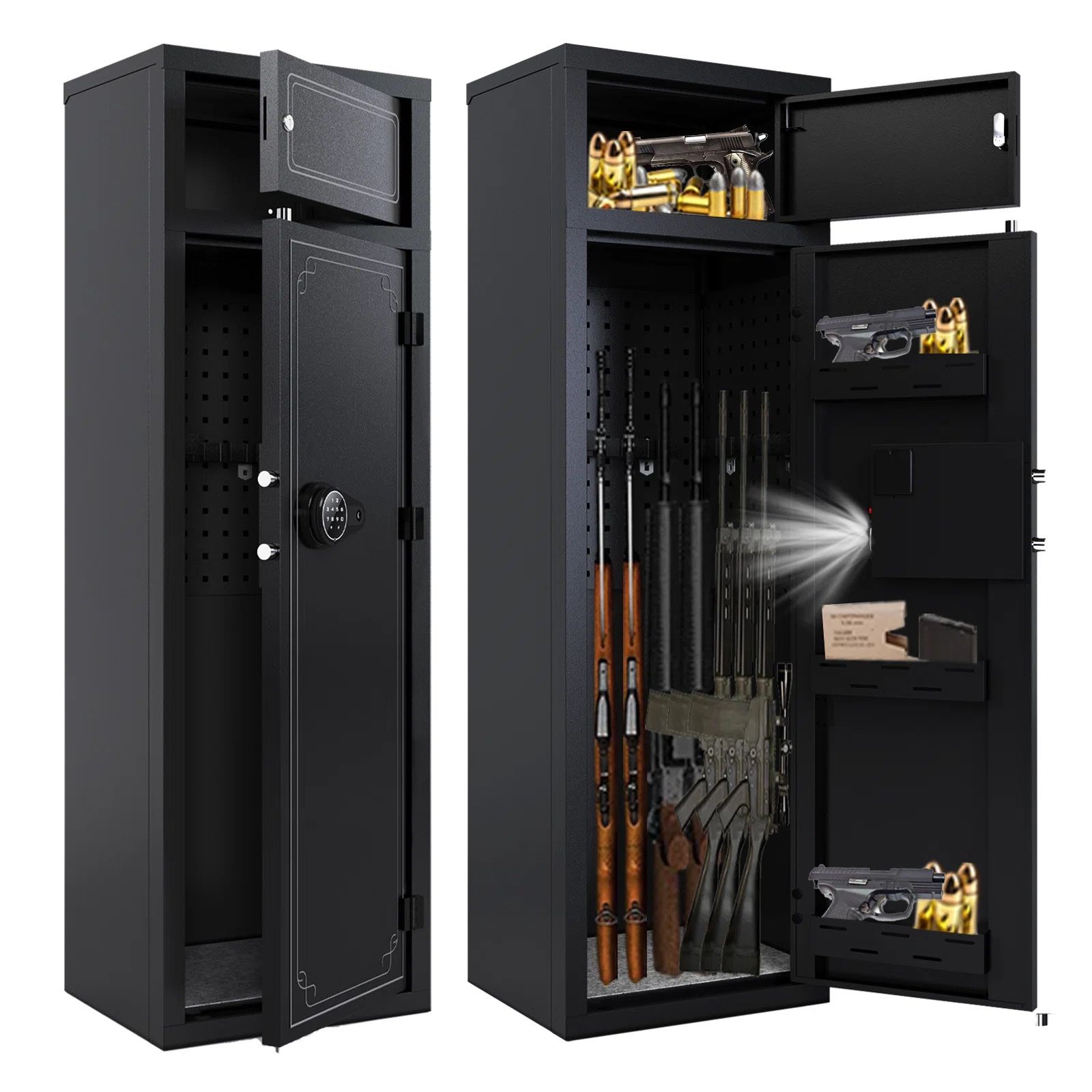 KAER 10-12 Gun Safe Gun Safes for Home Rifles and Pistols Gun Safes & Cabinets Large Rifle Safe Quick Access Gun Cabinets with Digital Keypad and 3 Ad