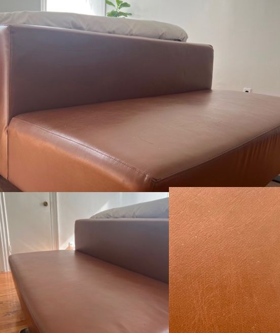 Brown Leather Loveseat