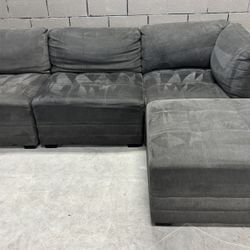Costco Thomasville Tisdale Grey Modular Sectional Couch Sofa L Shape Ottoman 