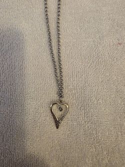 Newly Crafted Silver Tone Heart Necklace And Earrings