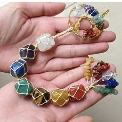 Tree Of Life 7 Chakra Stones Multicolor Crystals 🔥
