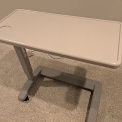 Vaunn Medical Adjustable Overbed Exam Bedside Table with Wheels