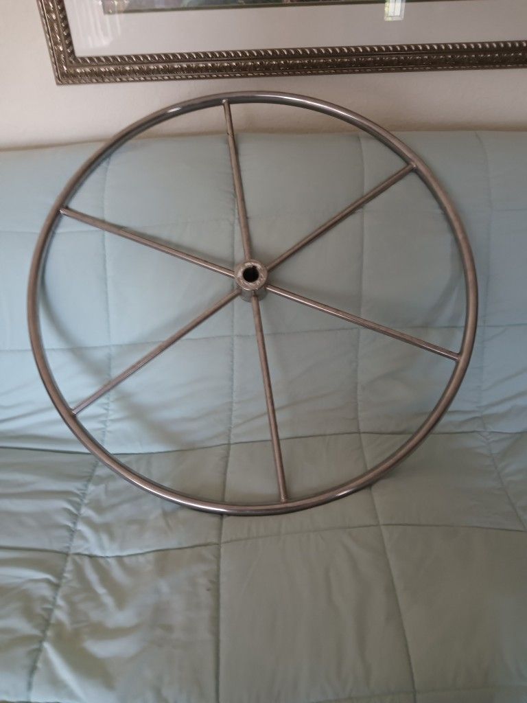 Ships wheel Sailboat Stainless Steel 30" 6 Spokes Pick Up Ftpierce