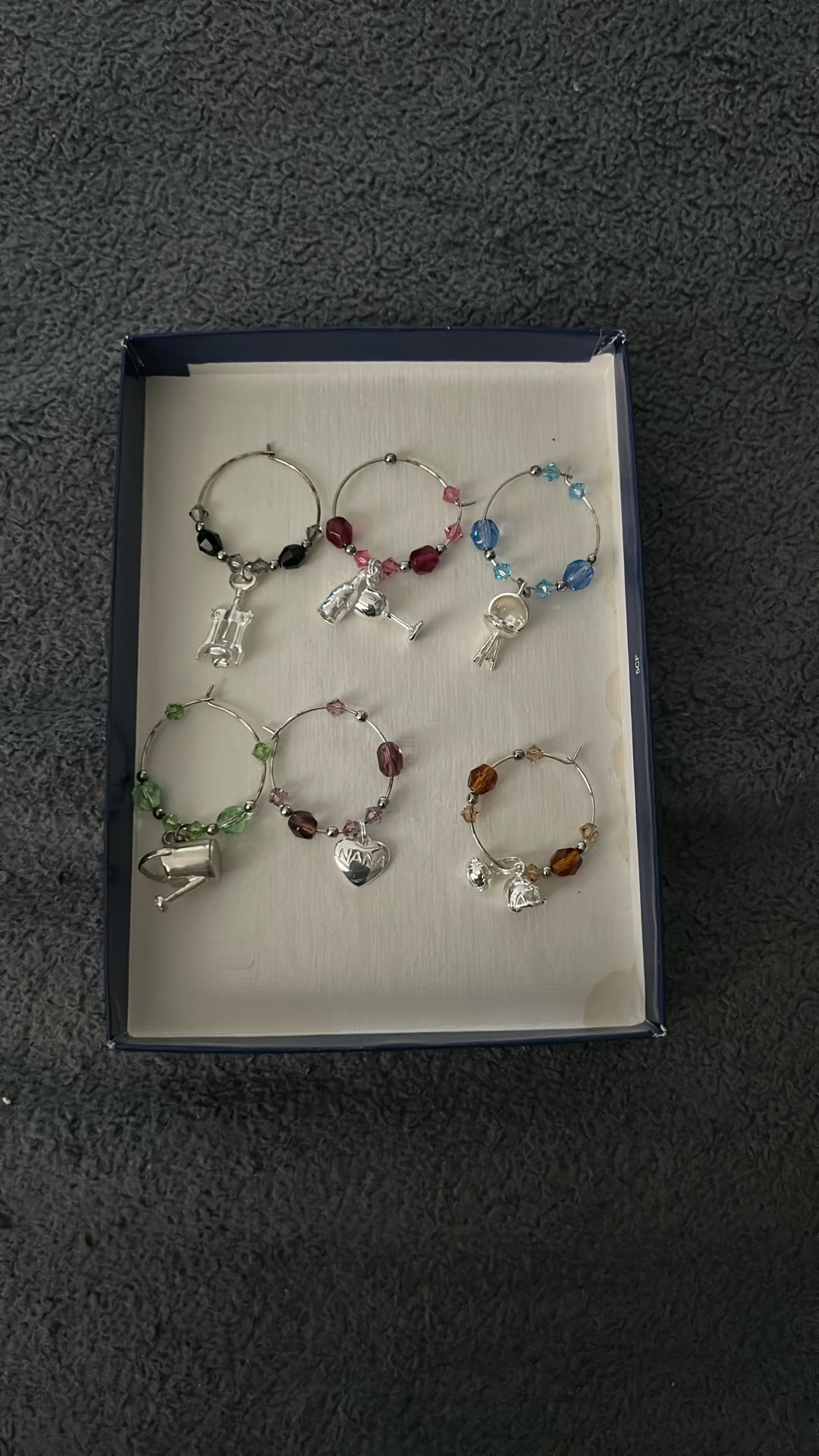 925 Wine Glasses Charms