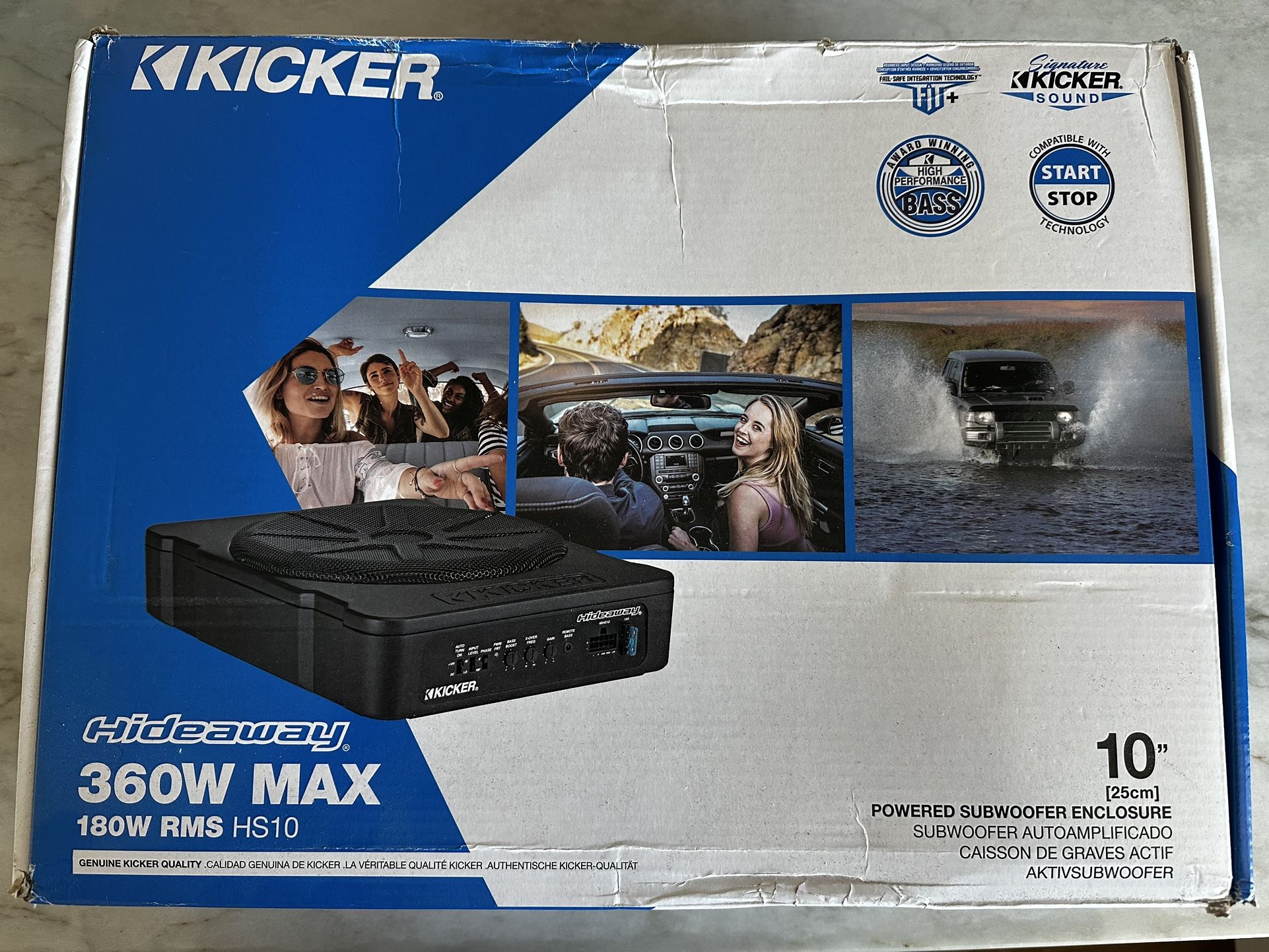 KICKER HS10 Hideaway Compact Powered Subwoofer Enclosure 10" 180W RMS/360W Max