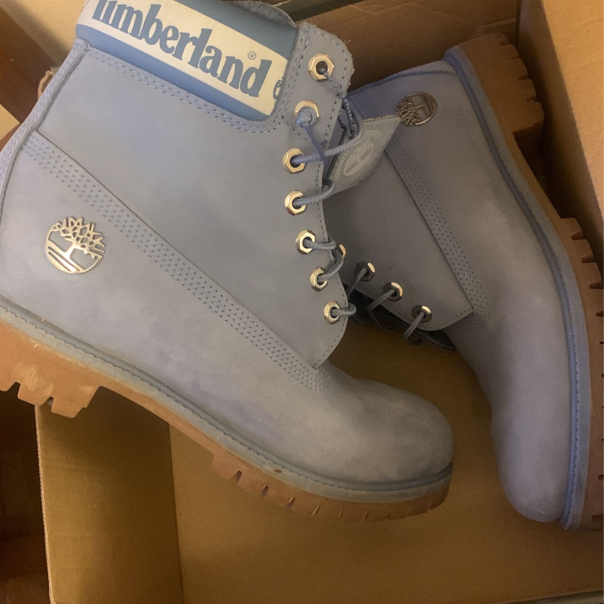 Baby Blue Timberland Boots size 9.5 LIMITED EDITION 