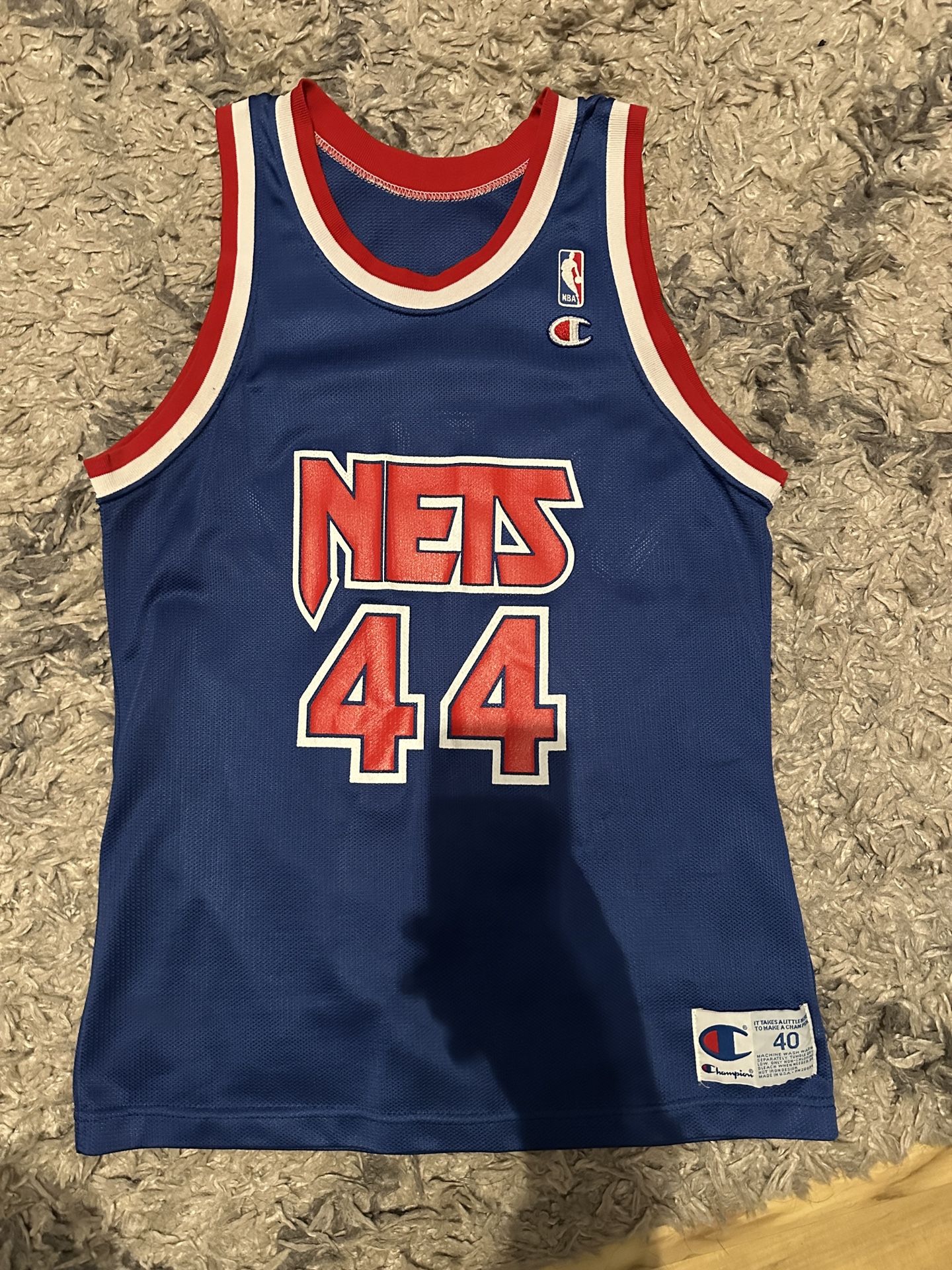 Vintage Sz 40 New Jersey Nets Derrick Coleman Champion Jersey Syracuse