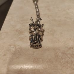Invicta Dragon Head Rosary Necklace 