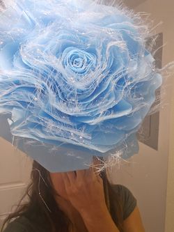 Sombrero Flor grande Color azul