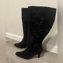 Gorgeous Diane Von Furstenberg Silk Assets Embellished Sequined Heeled Boots