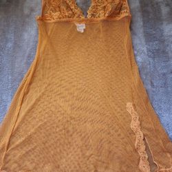Fredrick's Orange Sheer Lingerie 