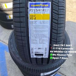 215/45R17 Goodyear Eagle RS-A New Set of Tires Installed and Balanced Set de Llantas Nuevas Instaladas y Balanceadas