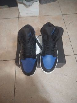 Nike Air Jordan Mid Black Hyper Royal Sneakers Men's Size 12/5 Original Box