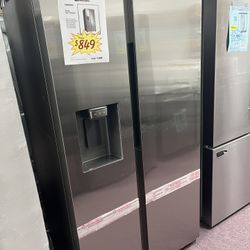 Refrigerator, 36” Side By Side Samsung Open Box Refrigerator Free Delivery With Warranty 