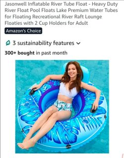 Inflatable River Tube Float - Adult XL Heavy Duty River Float with bottom Mesh