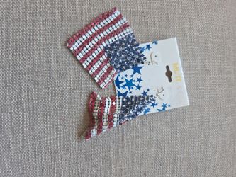 Cute 70s style 4th of july earrings hemet