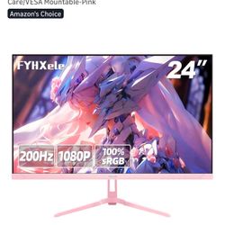 24 inch 200Hz Gaming Monitor, FHD 1080P Fast IPS PC Gaming Monitor, 1ms, freesync, 99% sRGB, USB/DisplayPort/HDMI/Eye Care/VESA Mountable