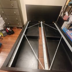 Full Bed / Ikea  With  2 Drawers WITH WOOD RAIL  NO MATTRESS