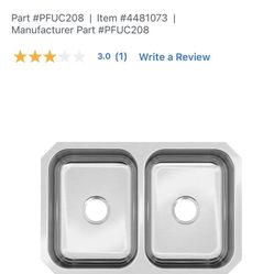 Undermount Stainless Steel Sink 30.75” x  20.50”