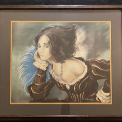 Vintage Sheldon Schoneberg “ Passive Woman” Original Colored Lithograph