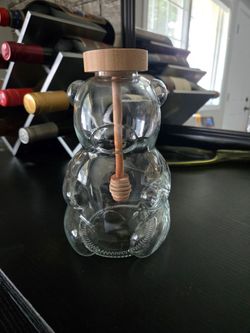 Glass honey jar