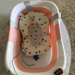 Baby Bathtub  With Thermometer
