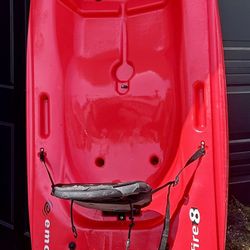 Kayak 8 ft sit-on set w cart & paddle