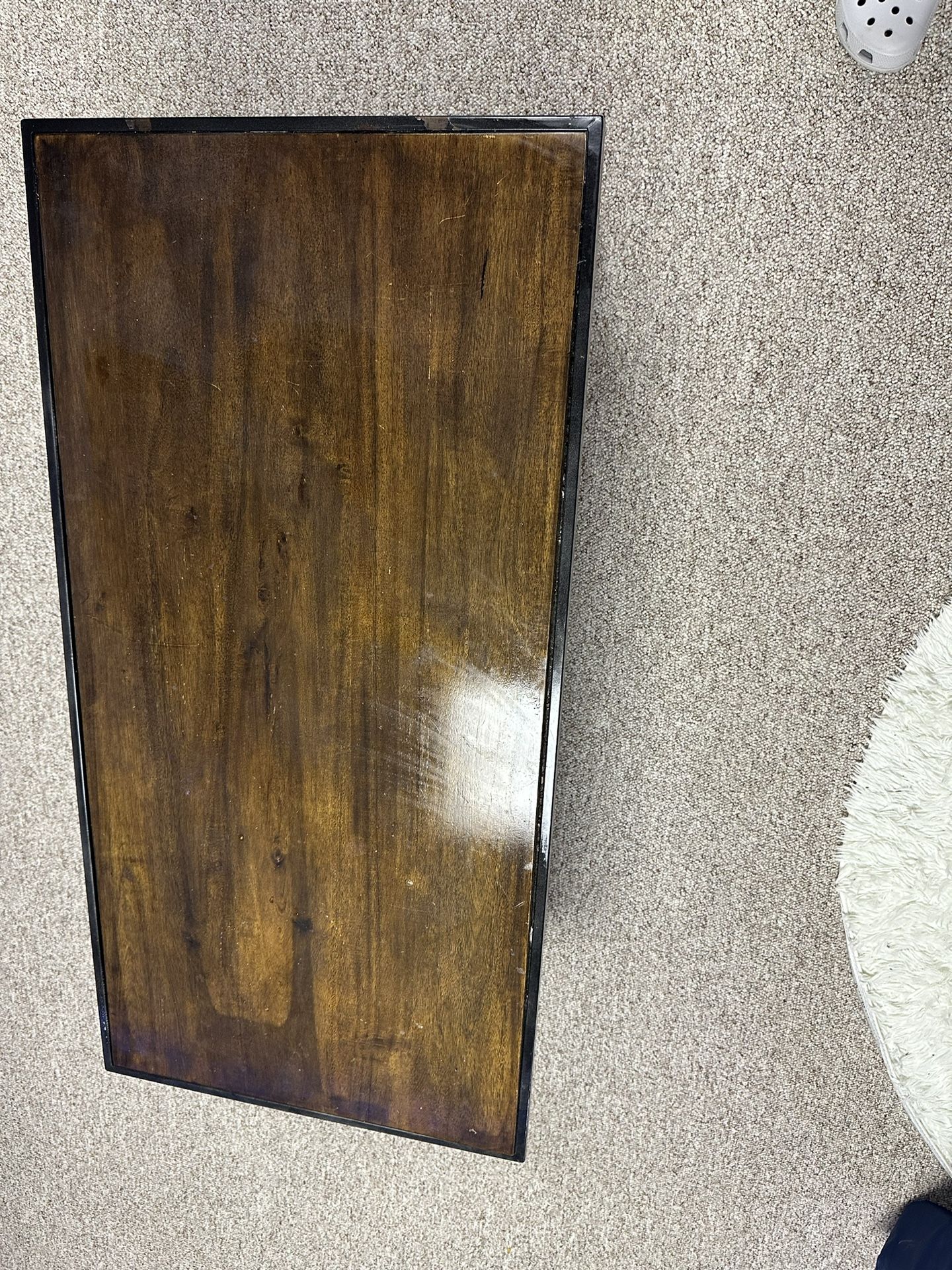 Wood & Metal Coffee Table – Rustic Industrial Style