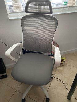 Grey mesh office chair
