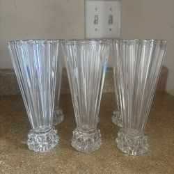 Milkshake glasses, vintage soda glasses, classic glass ice cream fountain, clear,