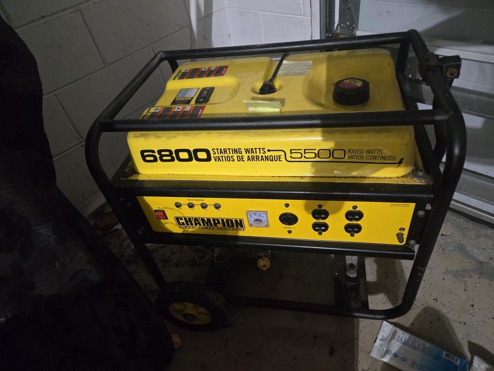 Champion 5500/6800 Watt Portable Gasoline Generator, model 41135.
Power Output