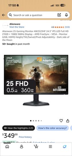 Alienware AW2523HF gaming monitor