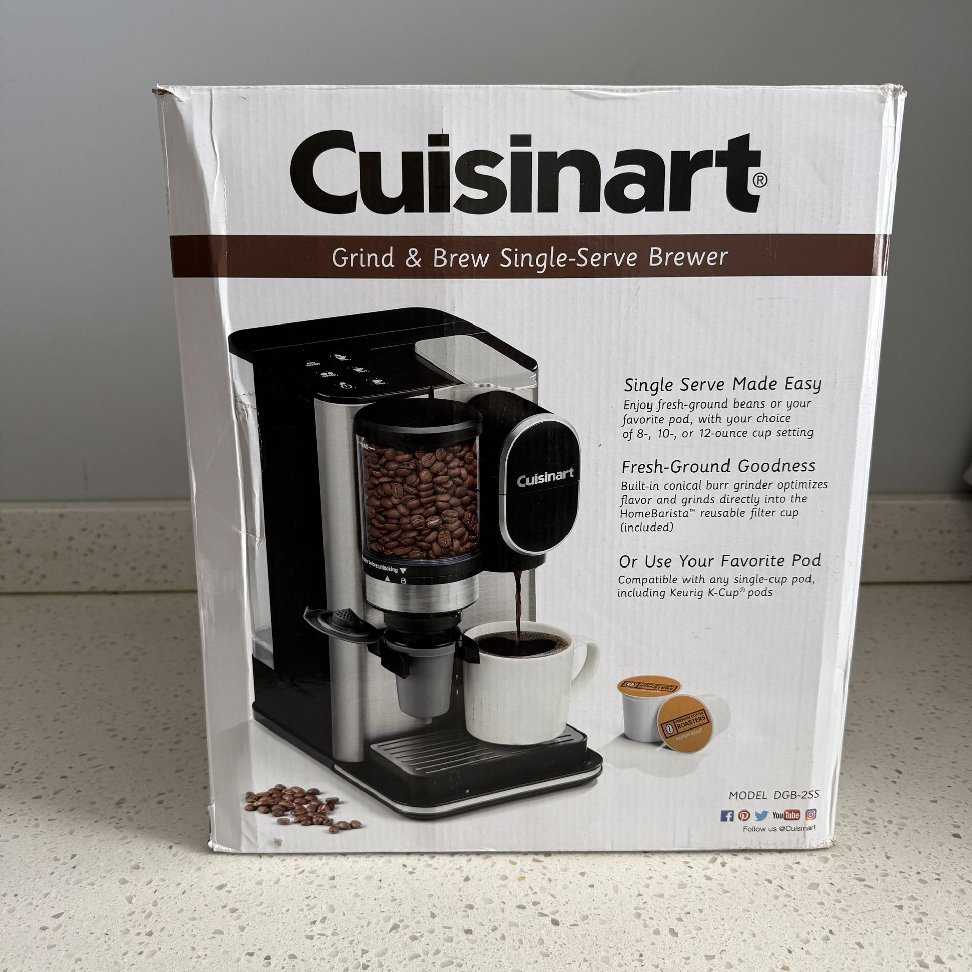 Cuisinart Grind & Brew Single Serve Brewer DGB 2SS