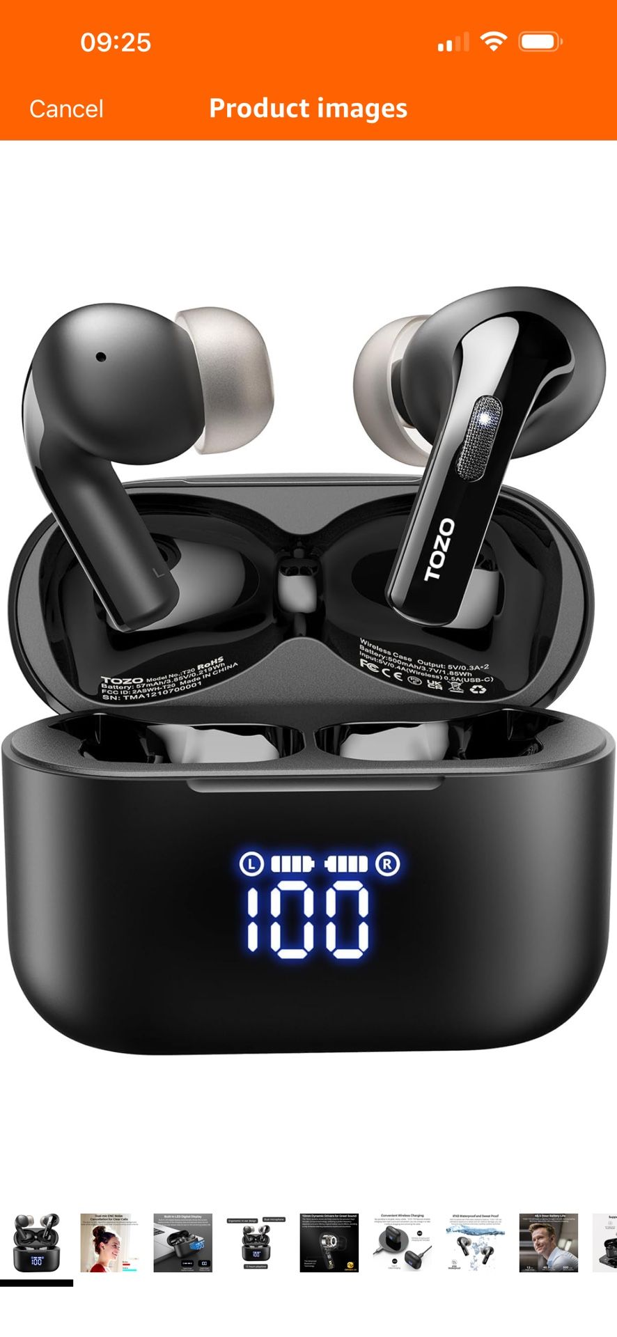 Brand New Unopened TOZO T20 Wireless Earbuds Bluetooth Headphones 48.5 Hrs Playtime, LED Digital Display, IPX8 Waterproof, Dual Mic Call Noise Canc