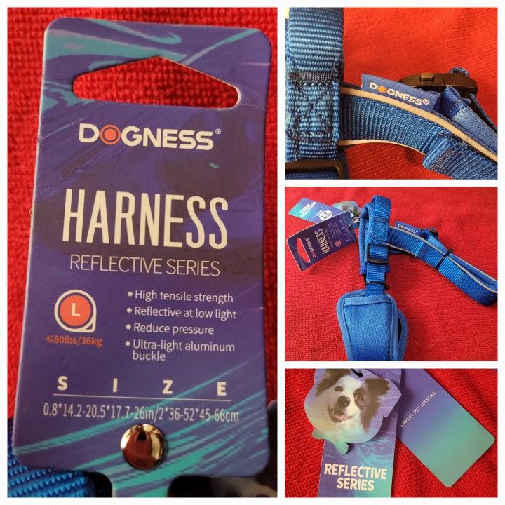 NEW - Dogness Harness Reflective Series.Size Large