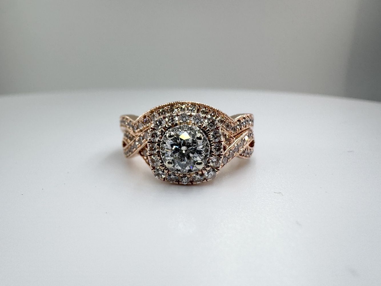 Neil Lane Ladies 1ctw 14k Rose Gold Wedding Ring Set Size 7 11050326